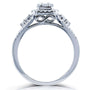 Kobelli Diamond Baguette and Round Cluster Halo Split Shank Ring