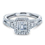 Kobelli Diamond Baguette and Round Cluster Halo Split Shank Ring