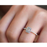 Kobelli multi-diamant rektangulær klynge halv evighed lavt indstillet ring