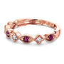 Kobelli Alternating Ruby and Diamond Rose Gold Ring