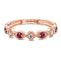 Kobelli Alternating Ruby and Diamond Rose Gold Ring