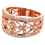 Kobelli Diamond Filigree Anniversary Ring Rose Gold