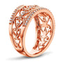 Kobelli Diamond Filigree Anniversary Ring Rose Gold