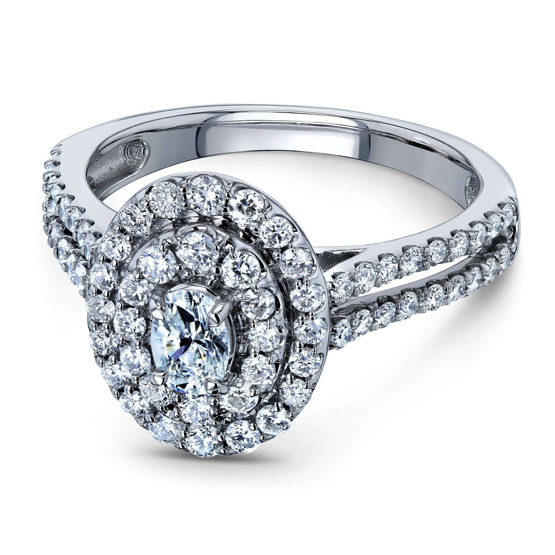 Kobelli Oval Cluster Split Shank Diamond Ring 10k Gold (1 CTW)