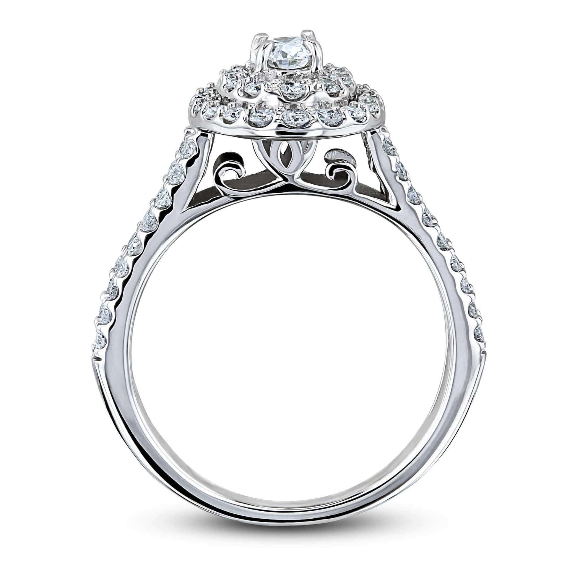 Kobelli Oval Cluster Split Shank Diamond Ring 10k Gold (1 CTW)