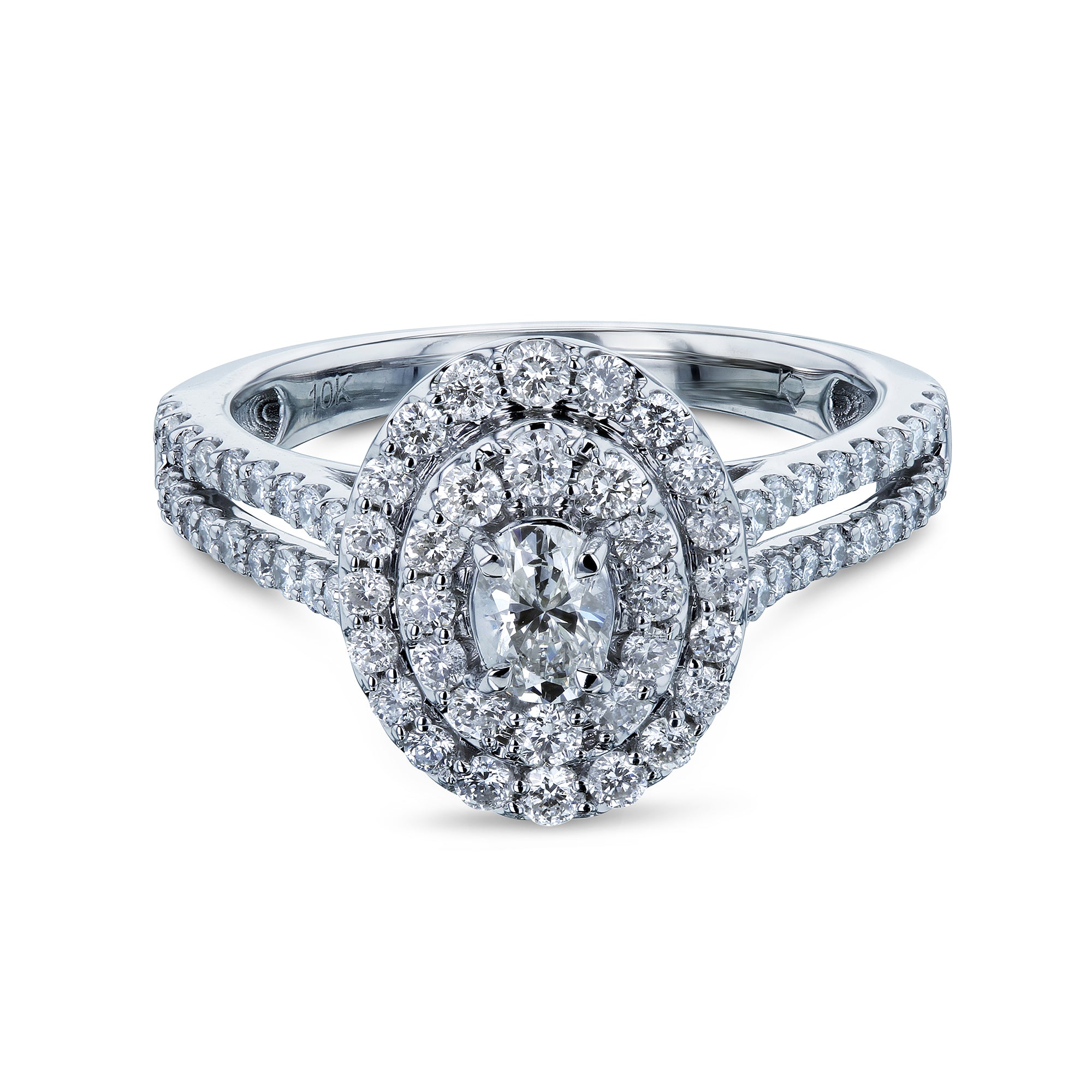 1 Carat Natural Diamond Oval Cluster Serah Ring
