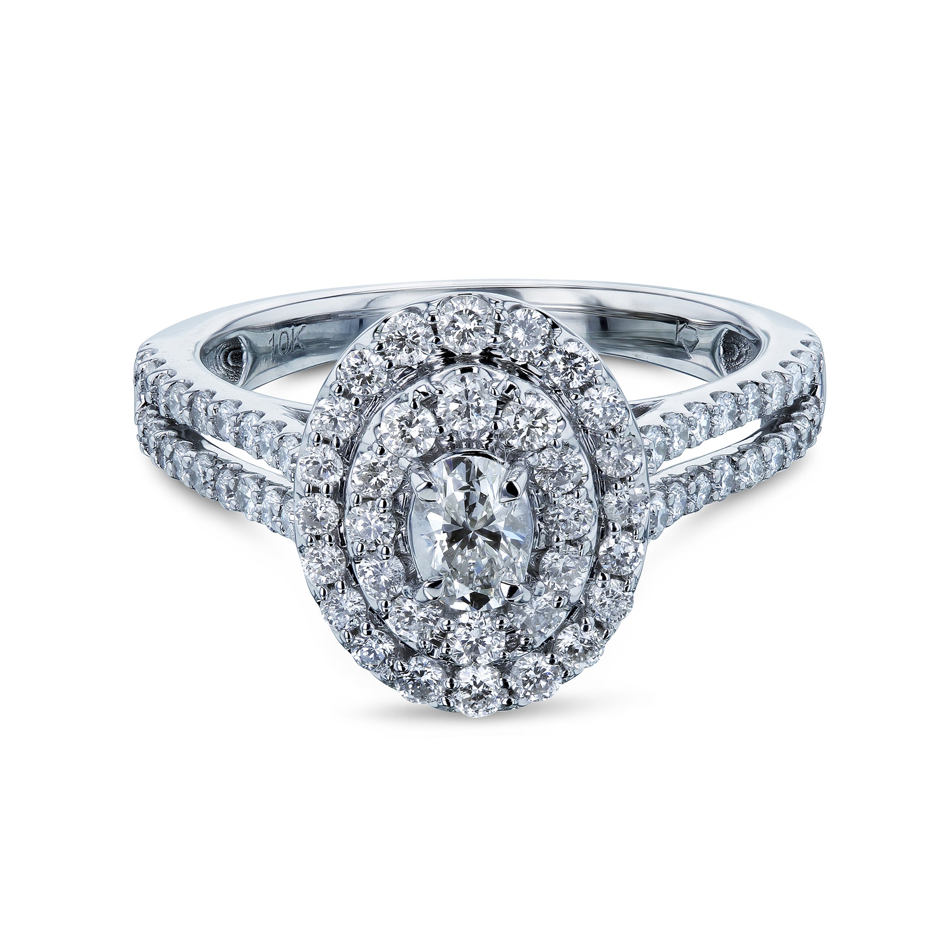1 Carat Natural Diamond Oval Cluster Serah Ring