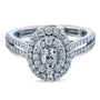 Kobelli Oval Cluster Split Shank Diamond Ring 10k Gold (1 CTW)