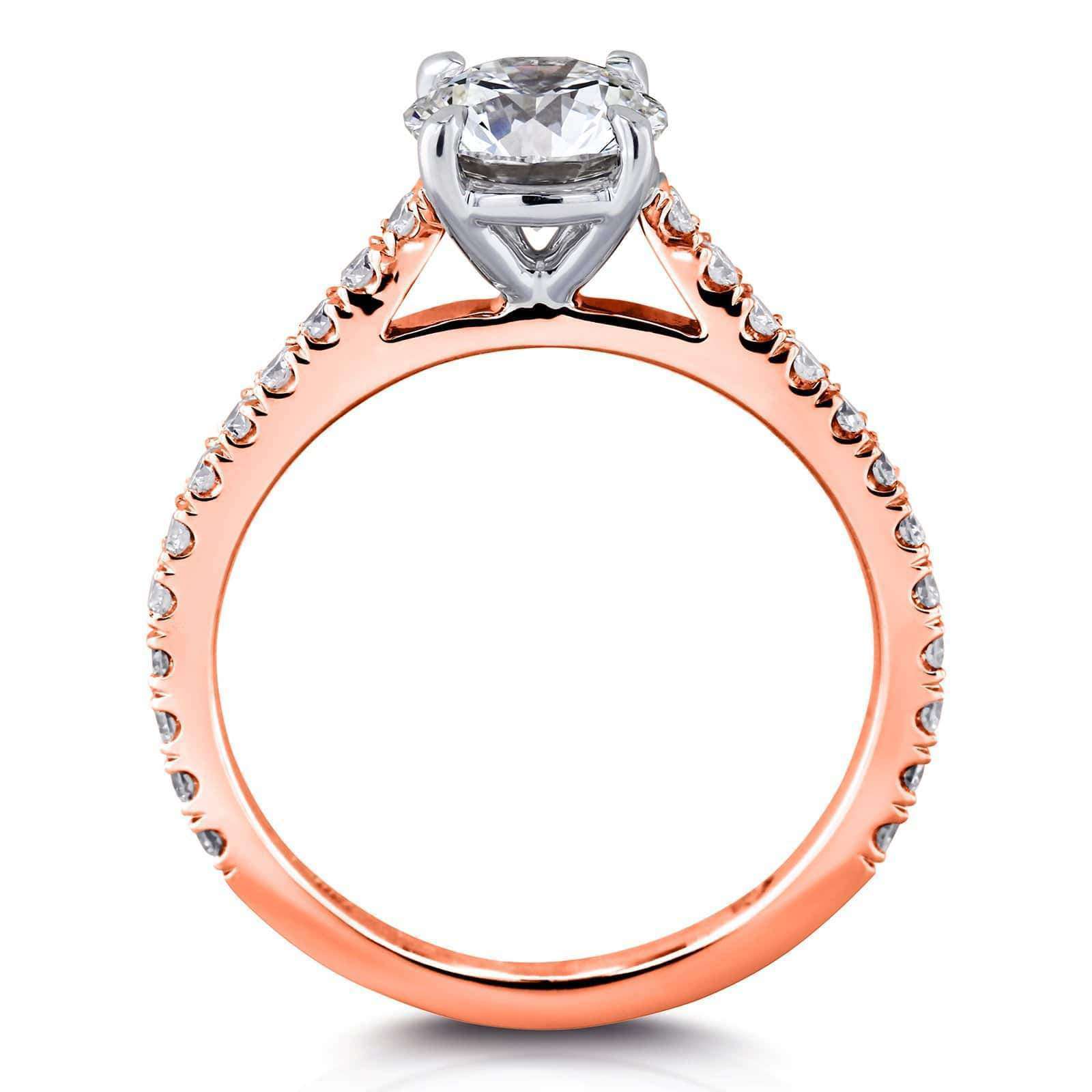 Kobelli Round 1ct Diamond Peg Cathedral Ring