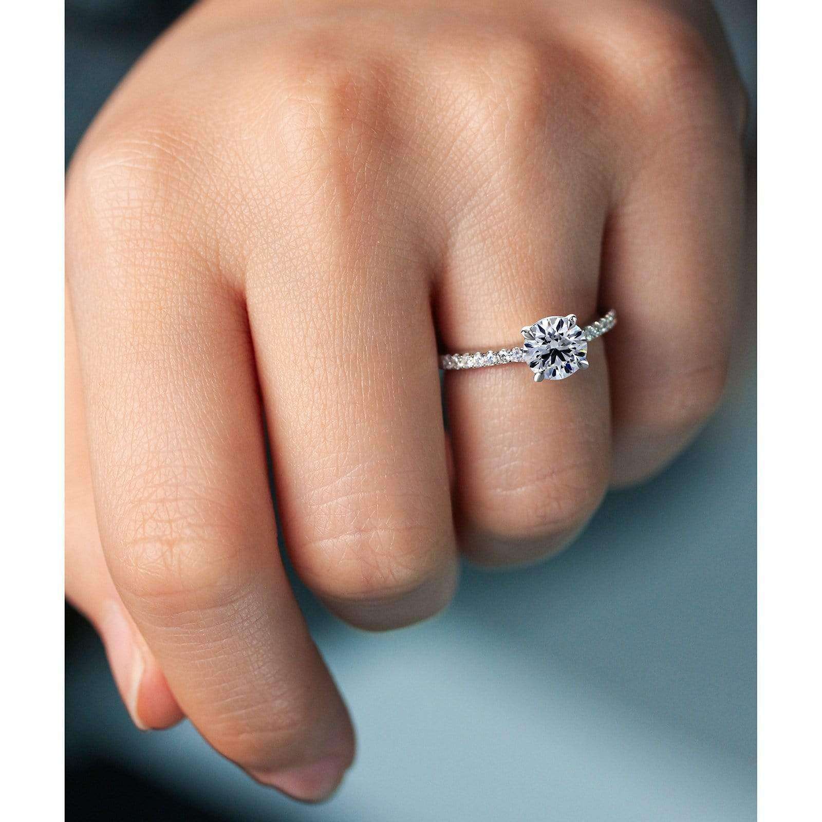 Kobelli Round 1ct Diamond Peg Cathedral Ring