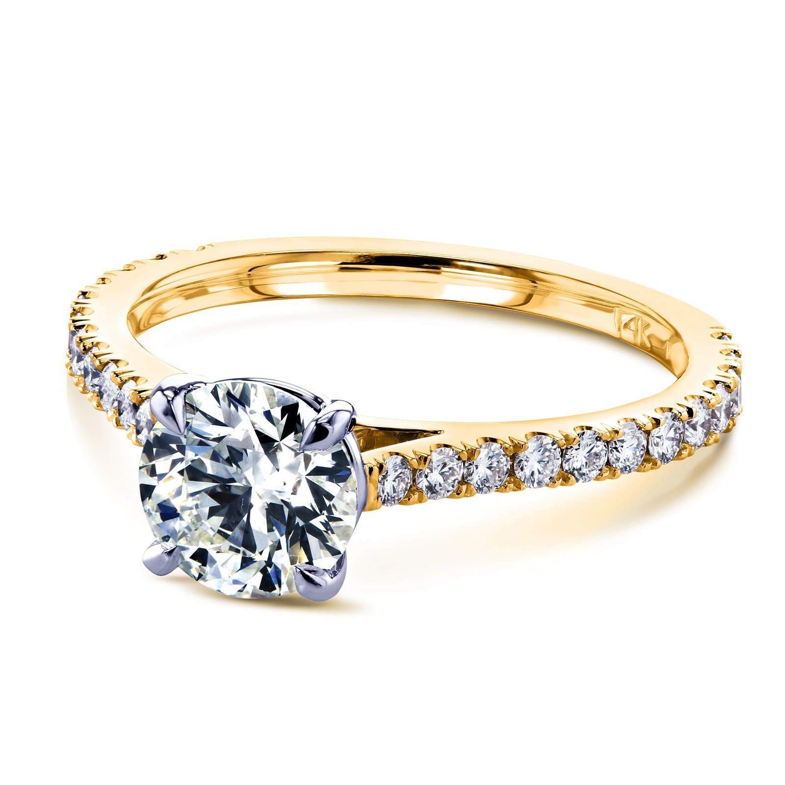 Kobelli Round 1ct Diamond Peg Cathedral Ring
