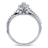 Kobelli diamant marquise form klynge 10k hvidguld ring