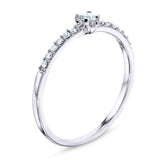 Kobelli Low Petite Diamond Promise Ring 10k White Gold