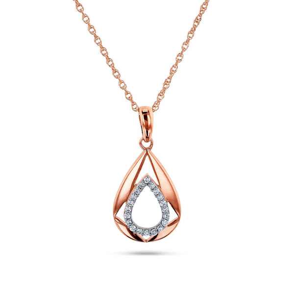 Kobelli Rose Gold Diamond Hammock Necklace 62660-R