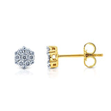 Kobelli Diamond Cluster Round Earrings 10k Gold 62661/Y