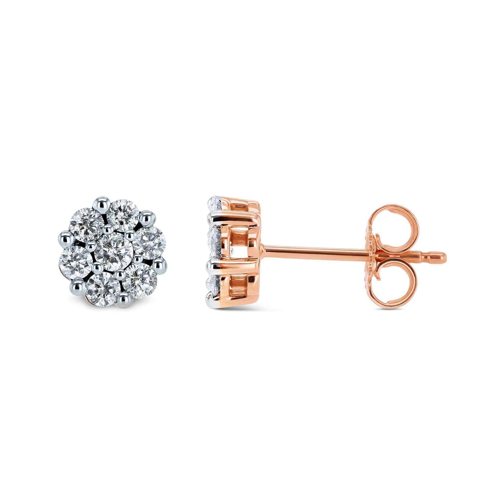 Kobelli 1/2ct.tw Diamond Cluster Round Earrings 10k Gold 62662/R