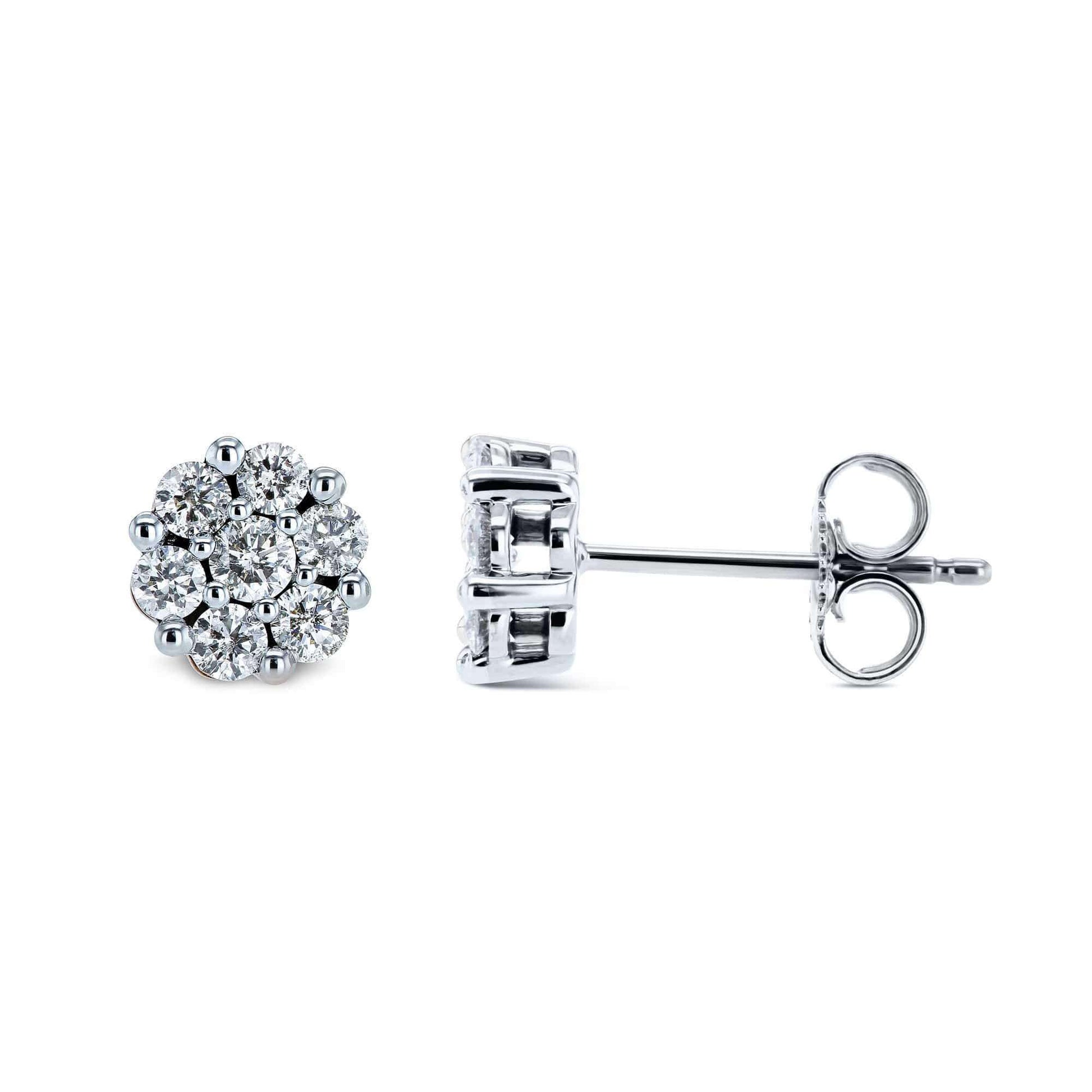 Kobelli 1/2ct.tw Diamond Cluster Round Earrings 10k Gold 62662/W