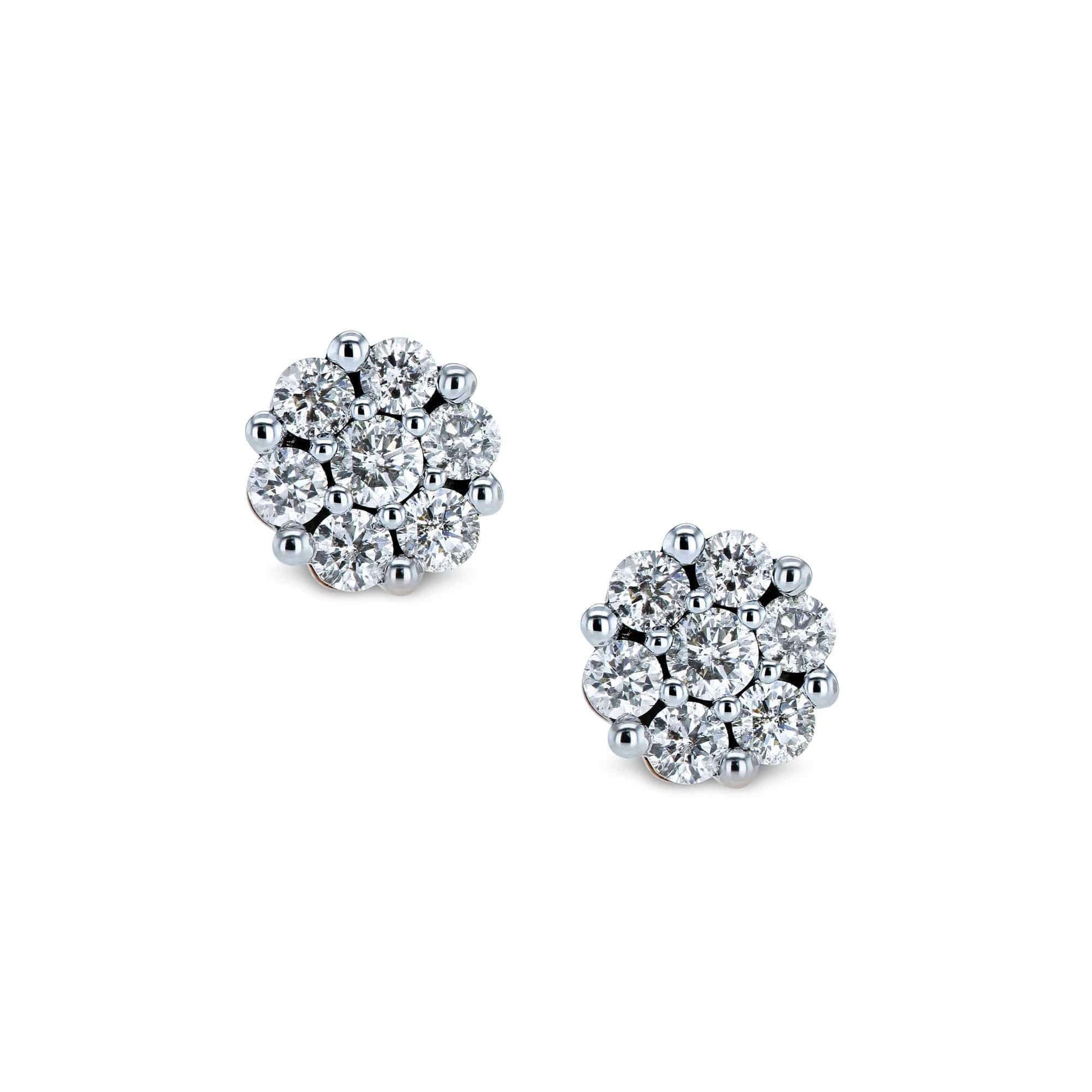 Kobelli 1/2ct.tw Diamond Cluster Round Earrings 10k Gold