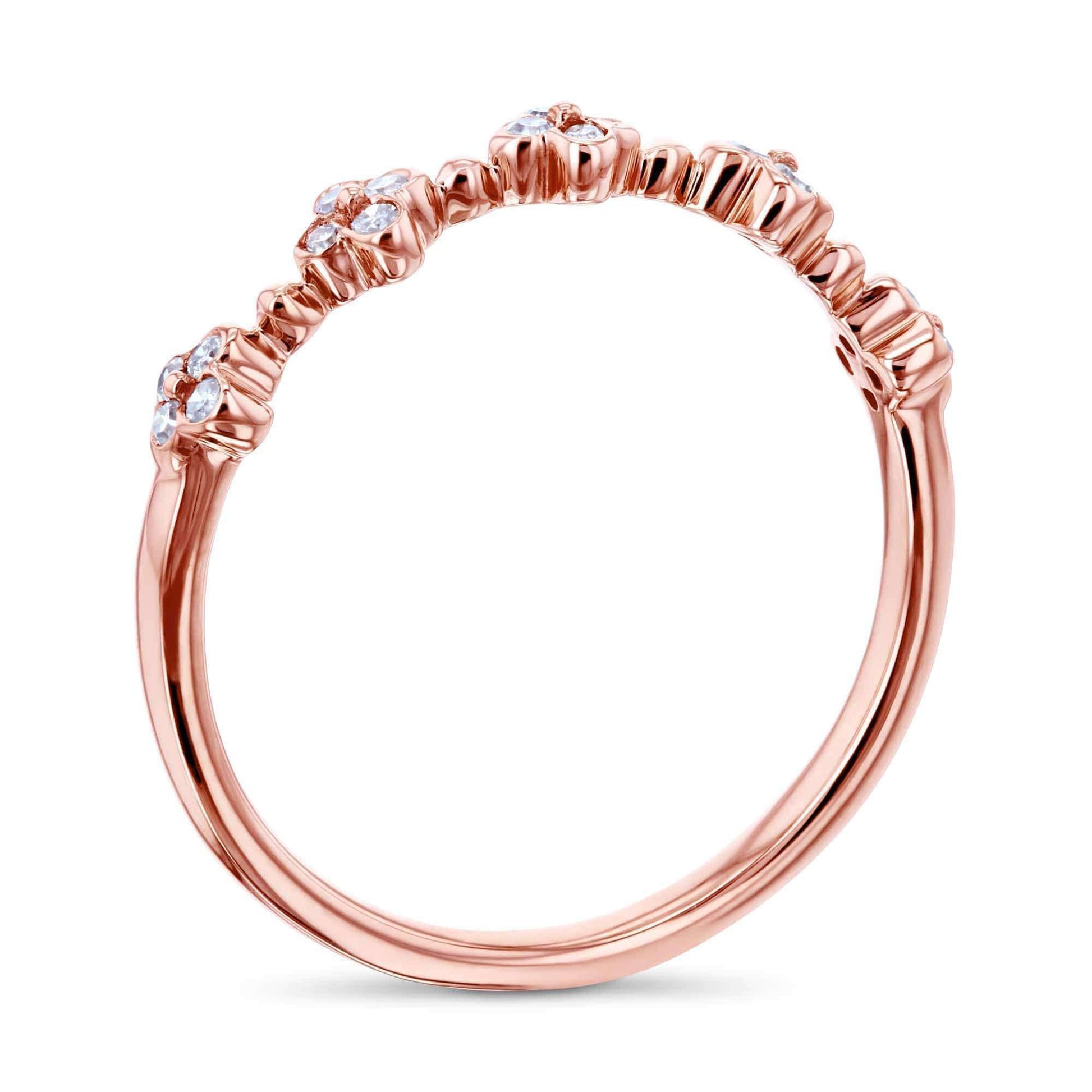 Kobelli Quad Cluster Diamond Pattern Band