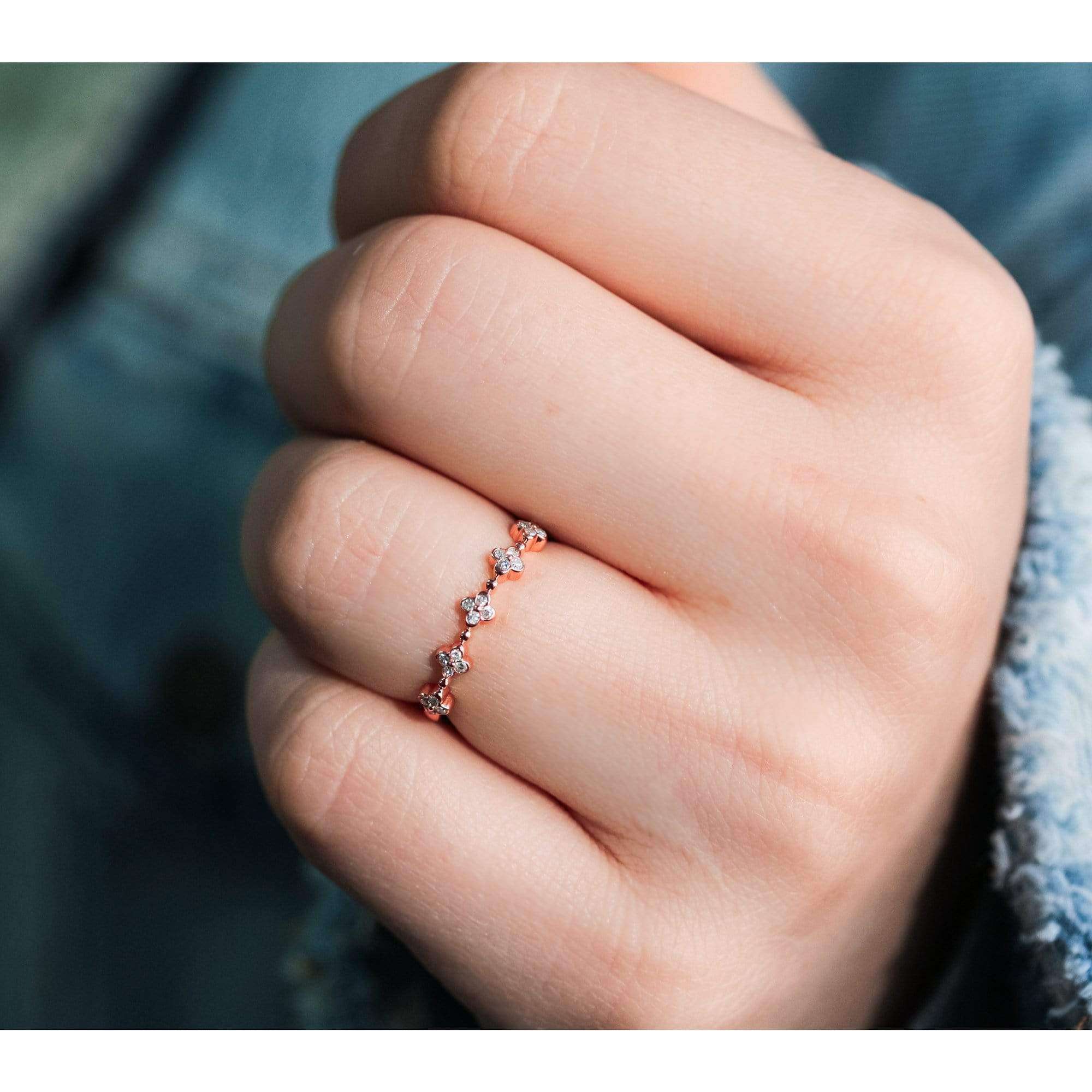 Kobelli Quad Cluster Diamond Pattern Band