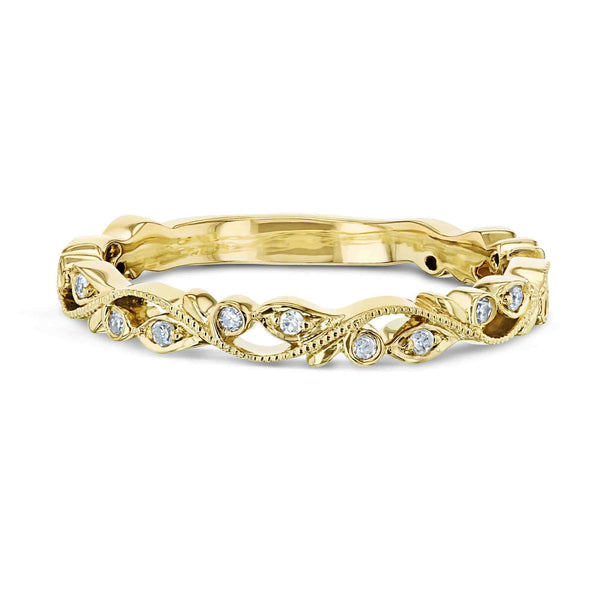 Kobelli Diamond Floral Vine Filigree Gold Ring