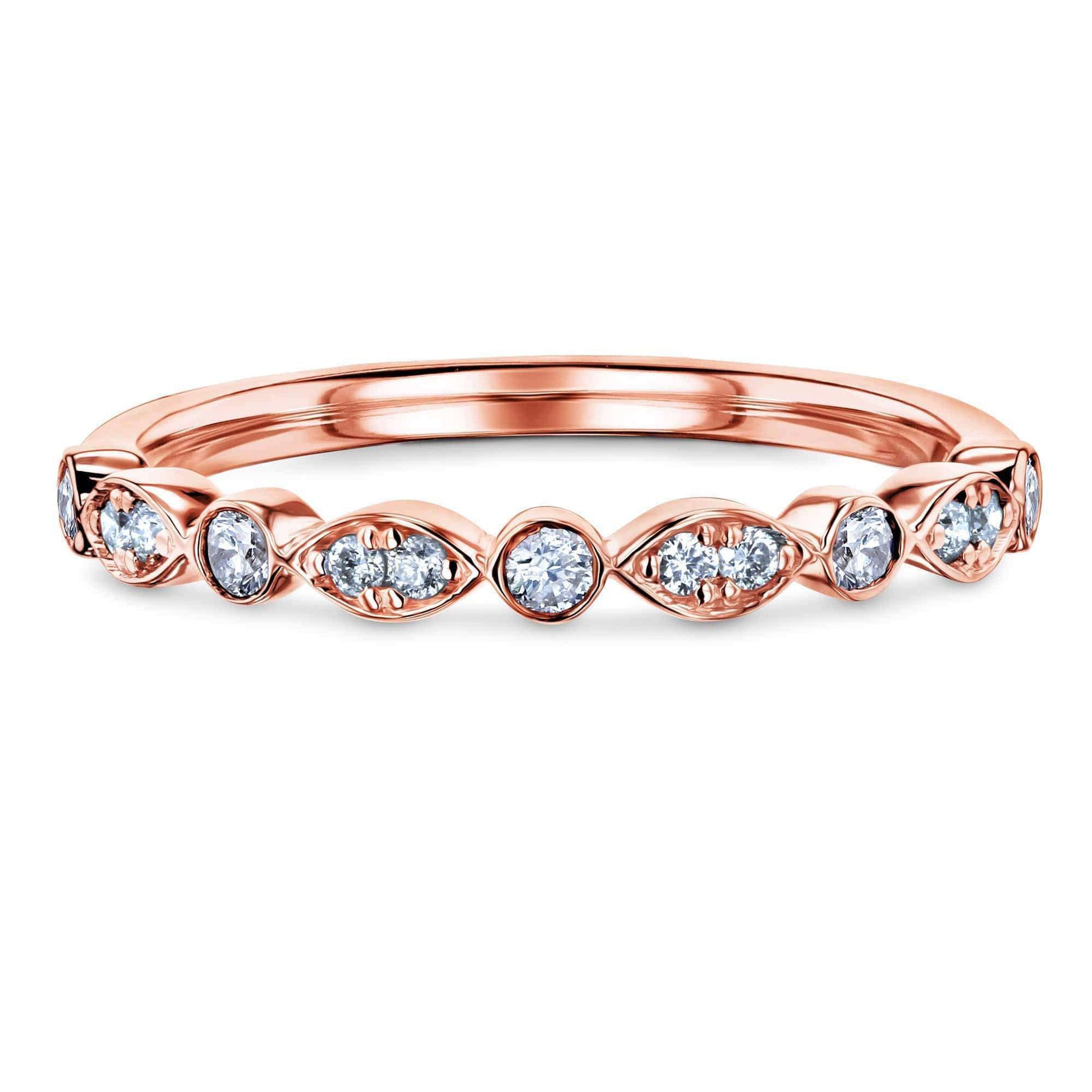Kobelli Bezel Pave Diamond Bead-Patterned Gold Band 62681D/4.5R