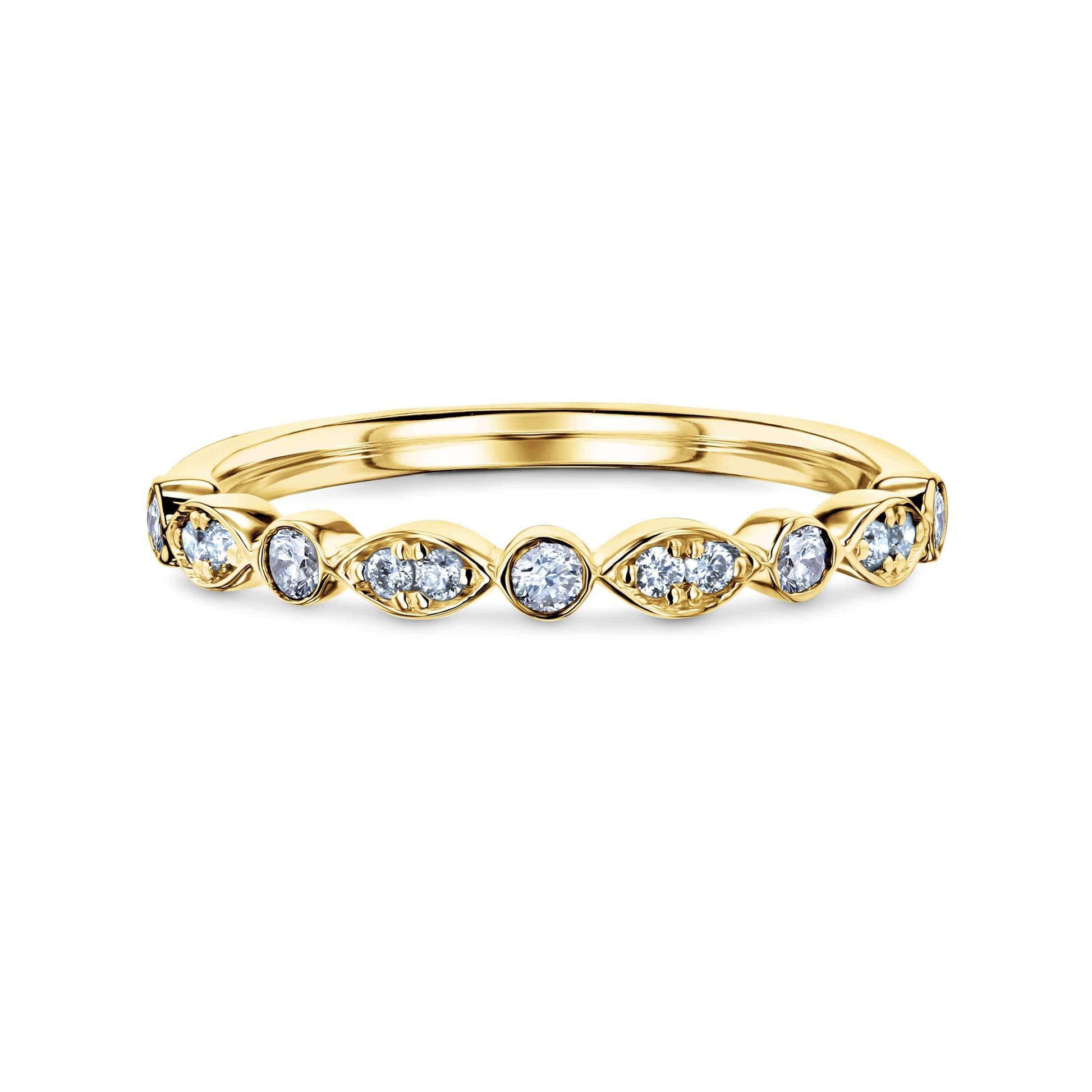 0.2 Carat Natural Diamond Scallop Ring