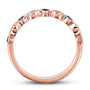 Kobelli Bezel Sapphire Pave Diamond Patterned Gold Band