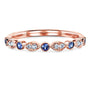 Kobelli Bezel Sapphire Pave Diamond Patterned Gold Band 62681DBS/4.5R