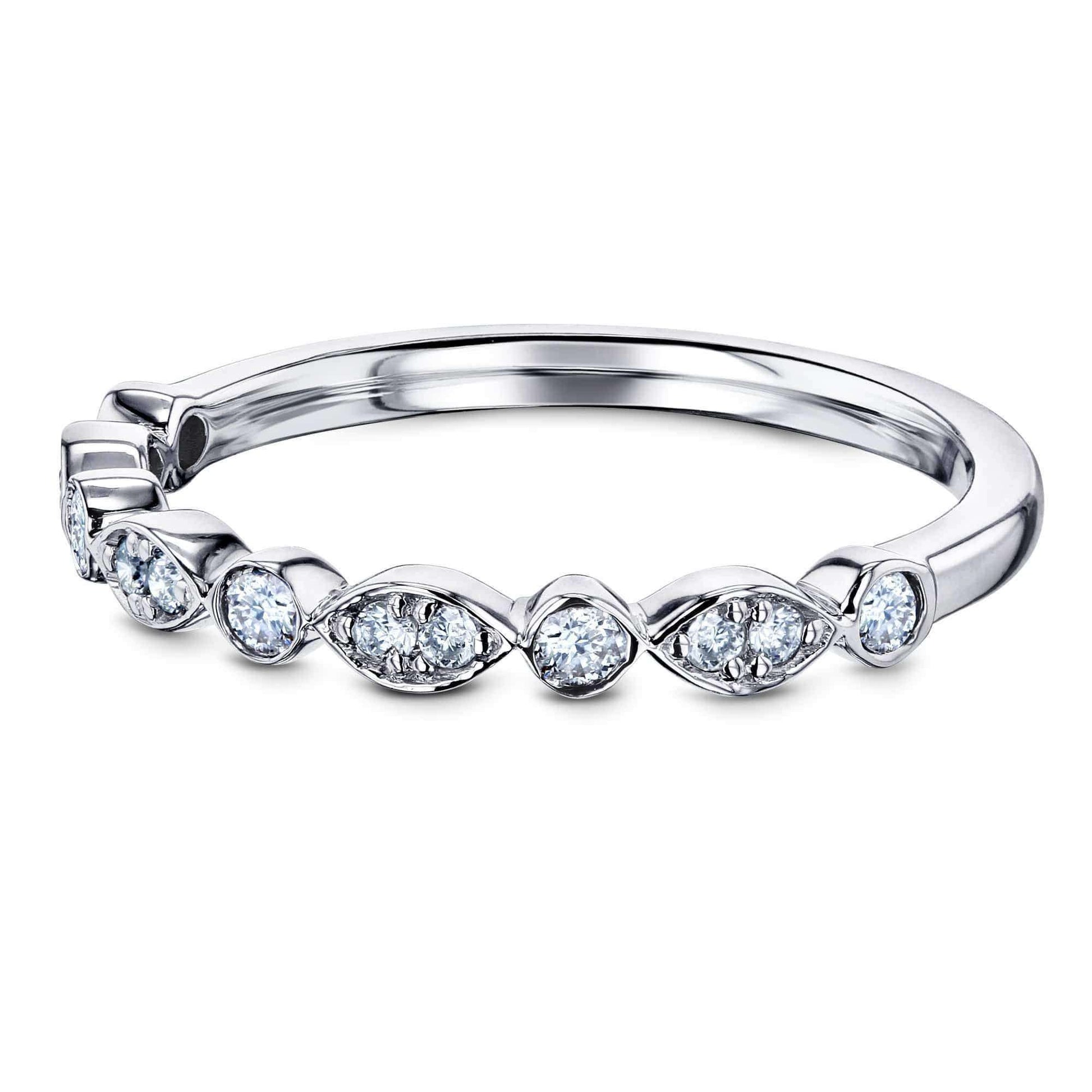 Kobelli Bezel Pave Diamond Bead-Patterned Gold Band