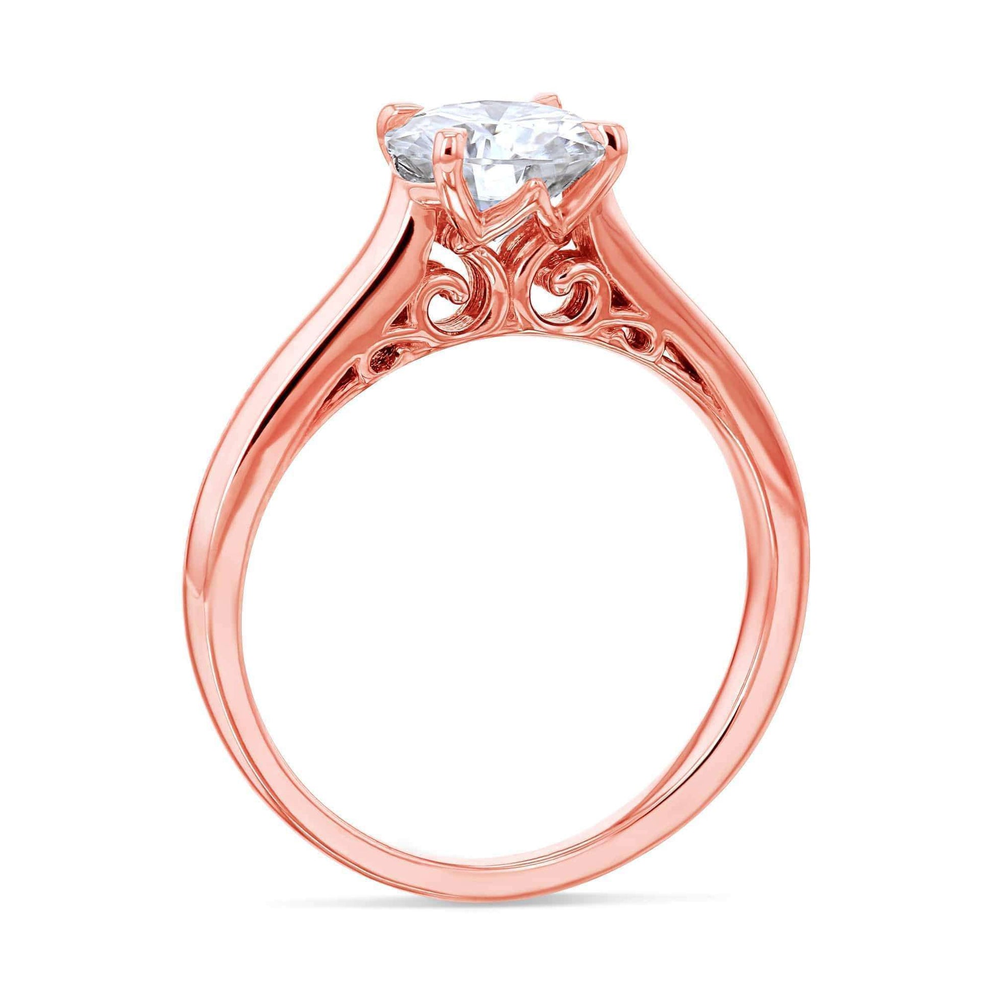 Kobelli 1ct Round Diamond Volutes W-Head Ring