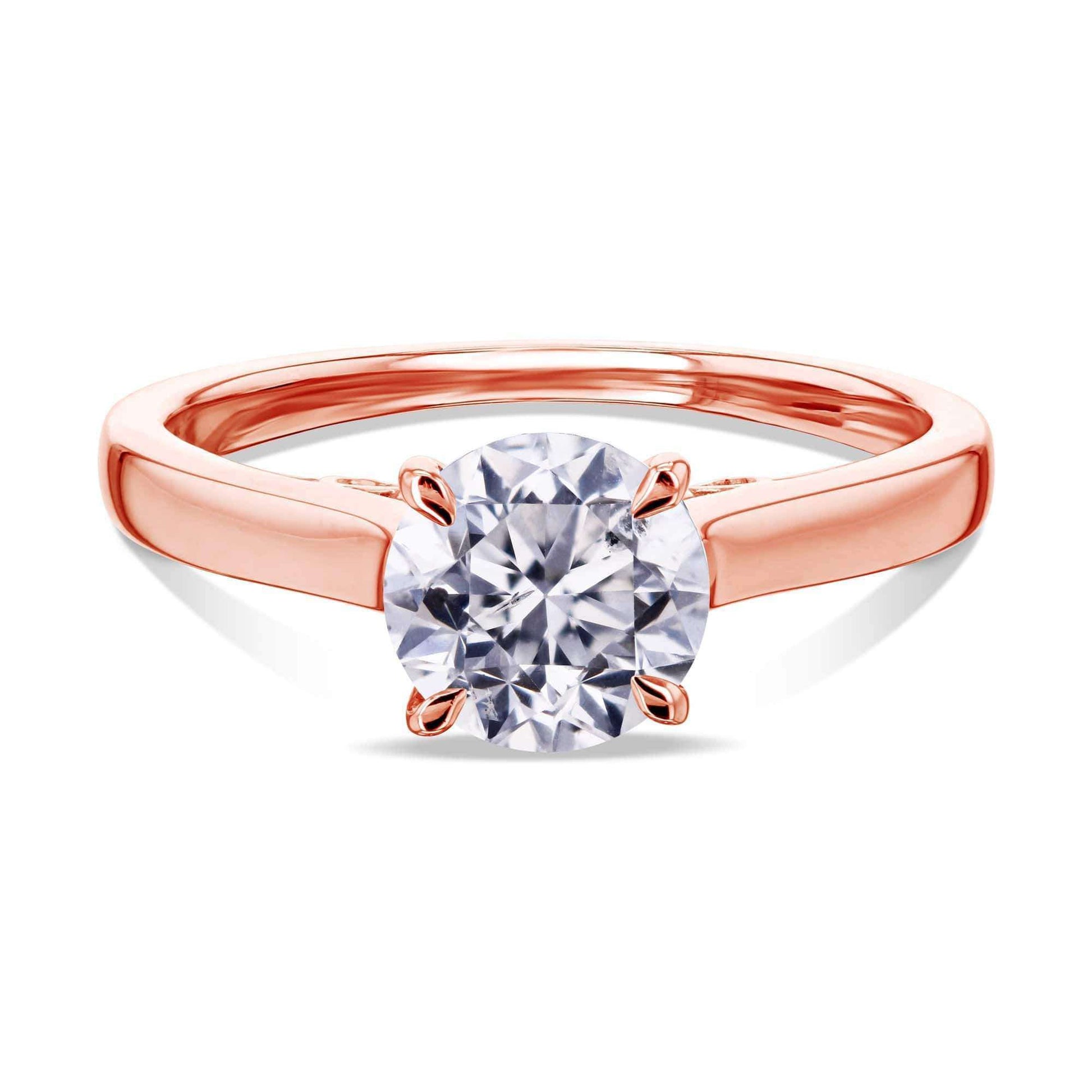 Kobelli 1ct Round Diamond Volutes W-Head Ring