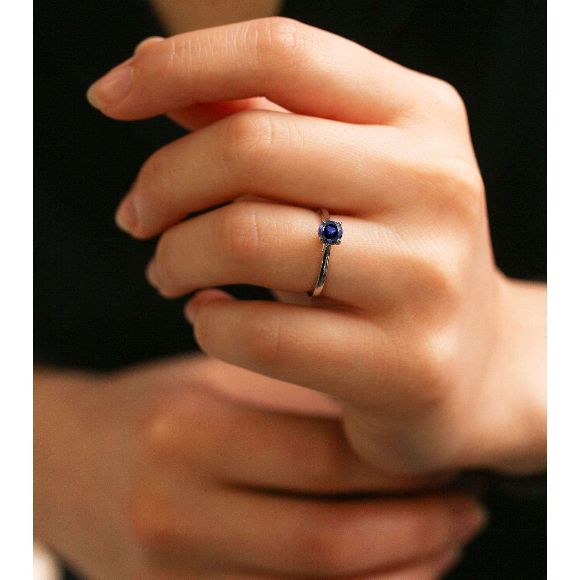 Kobelli 5mm Blue Sapphire Ring