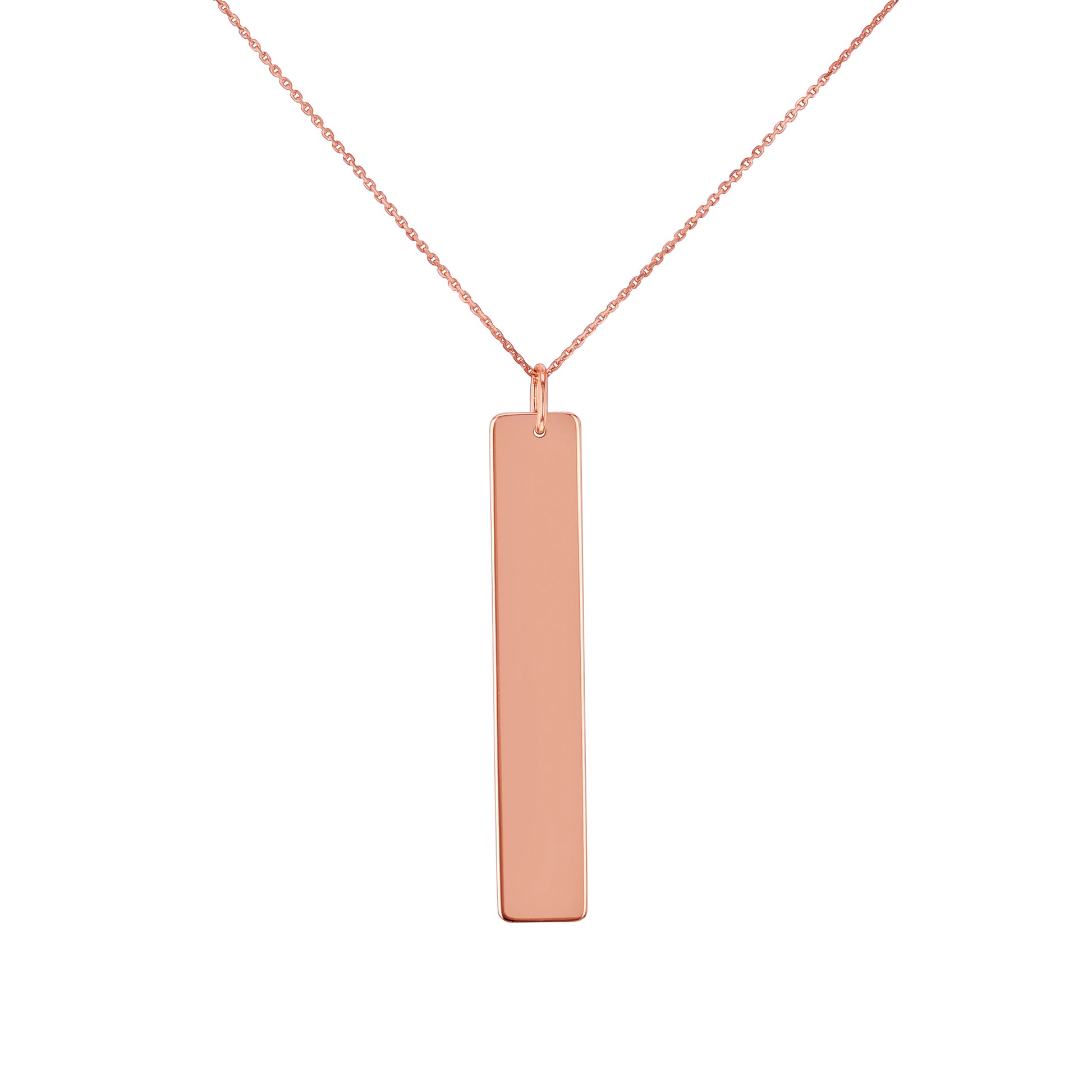 Plain Gold Name Plate Tag Necklace