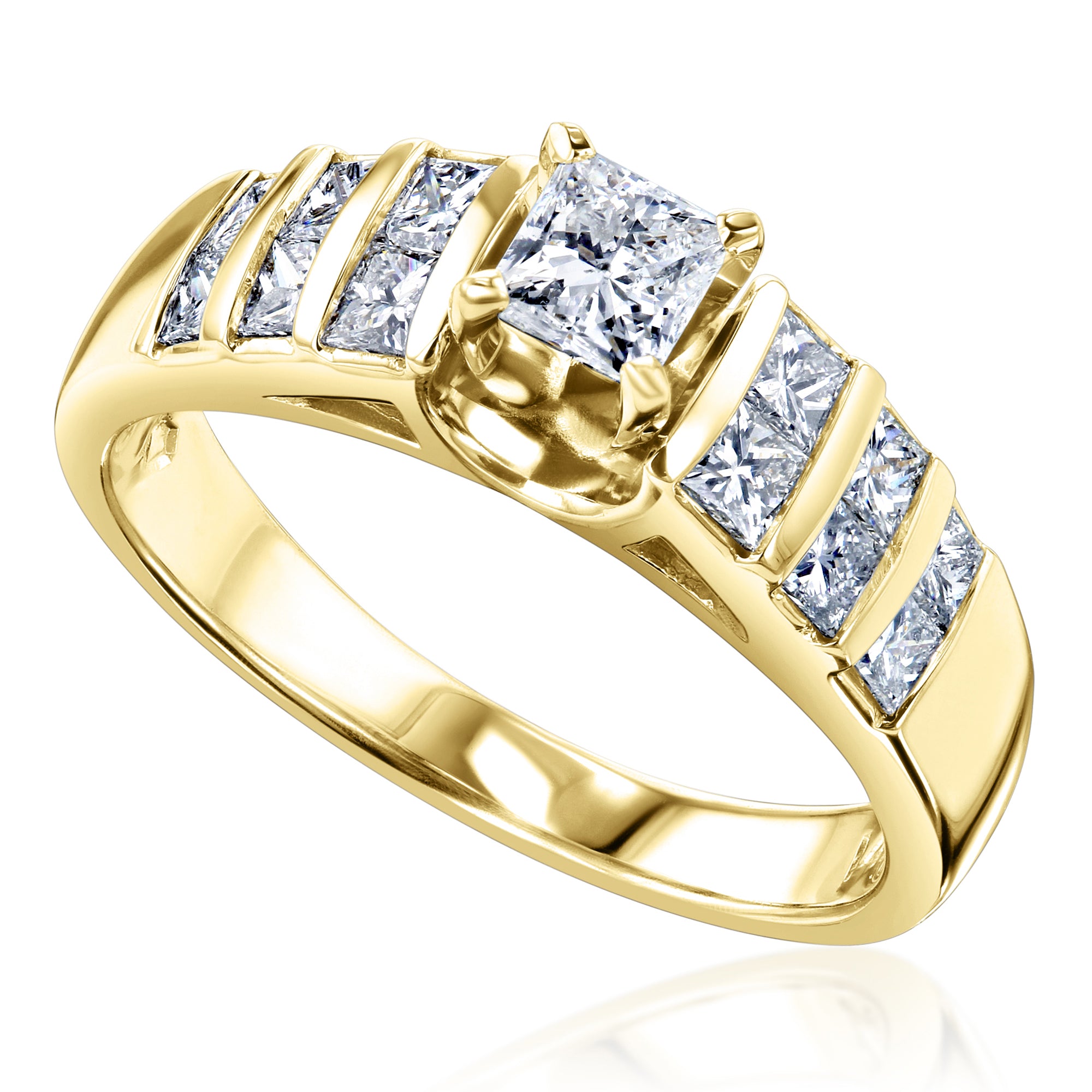 Kobelli | Vertical Channel Natural Diamond Engagement Ring