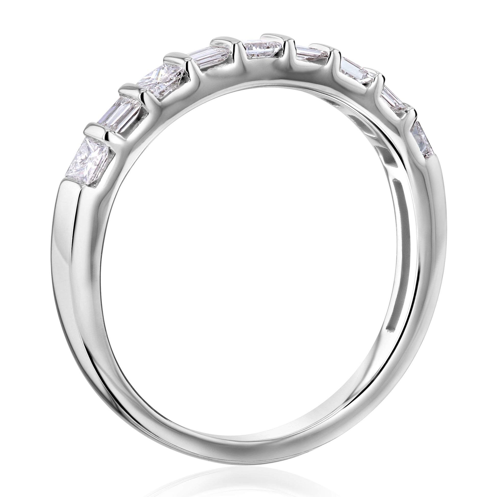 Kobelli Princess and Baguette Diamond Band