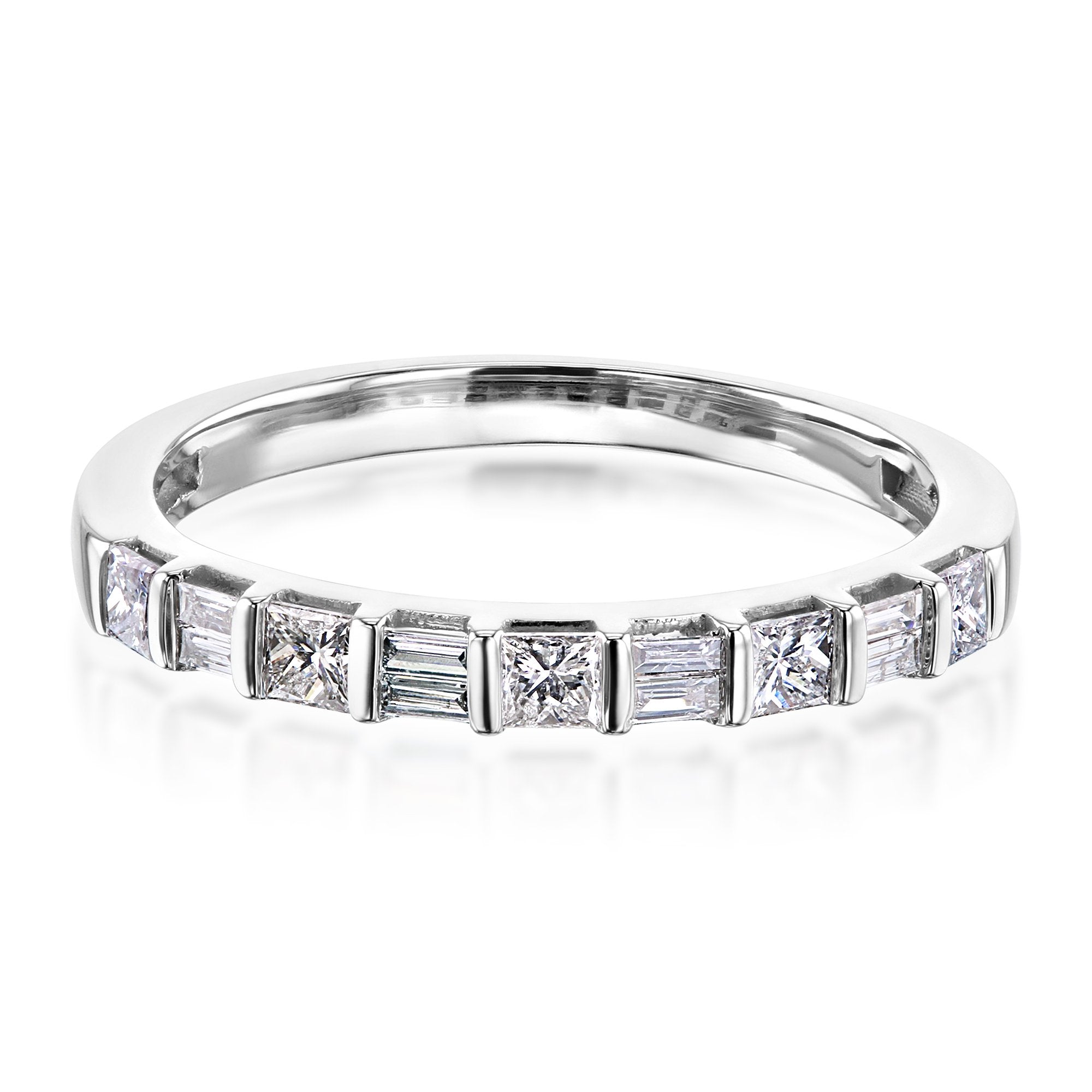 Kobelli Princess and Baguette Diamond Band