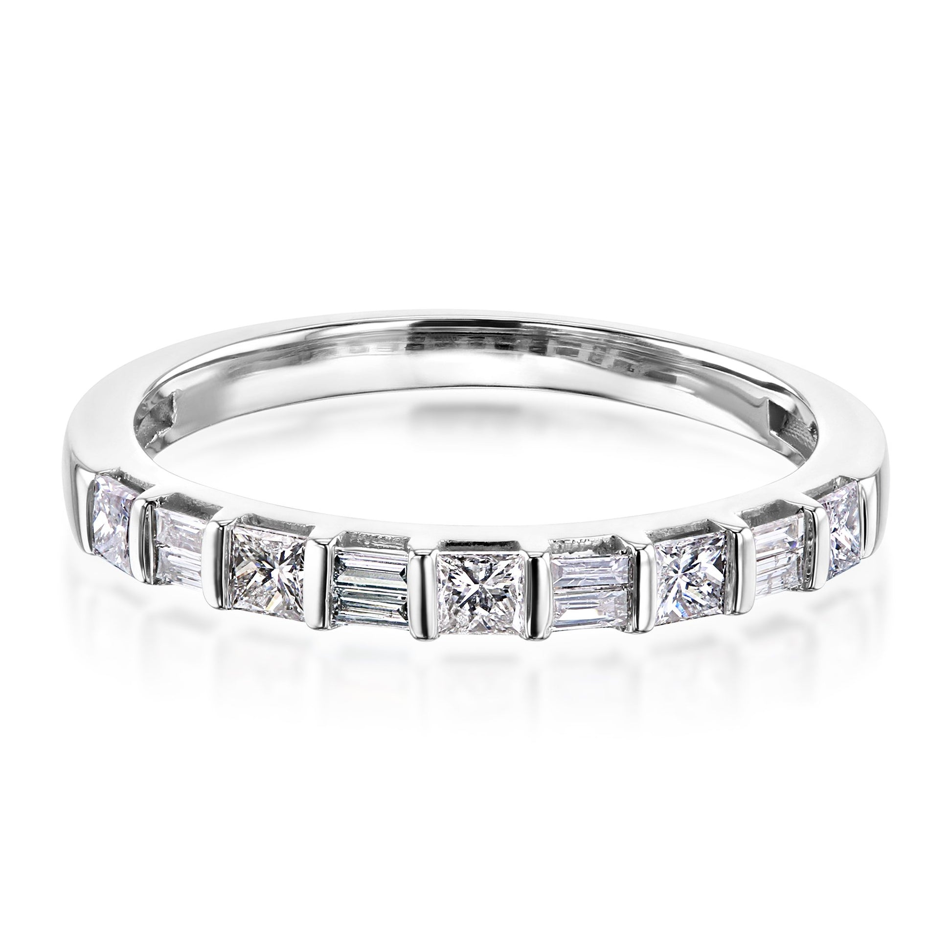 Kobelli Princess and Baguette Diamond Band