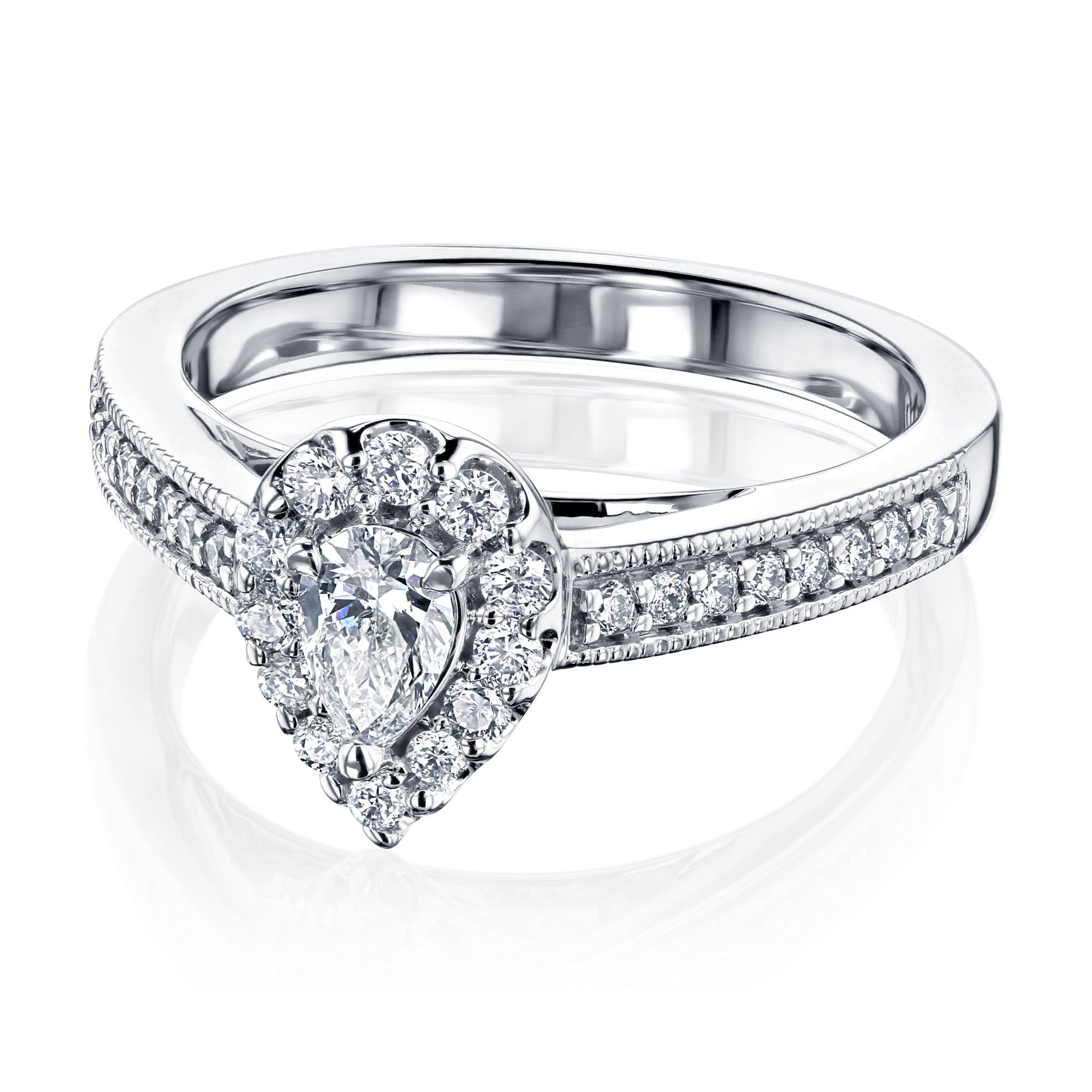Kobelli Pear Diamond Vintage Style Rings