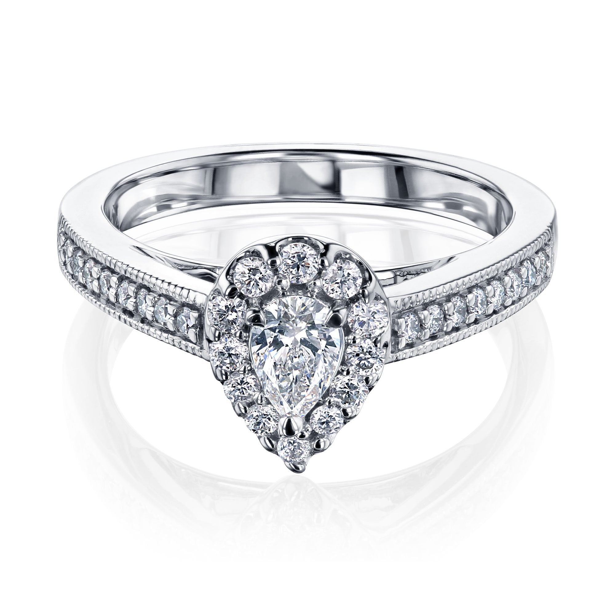 Kobelli Pear Diamond Vintage Style Rings