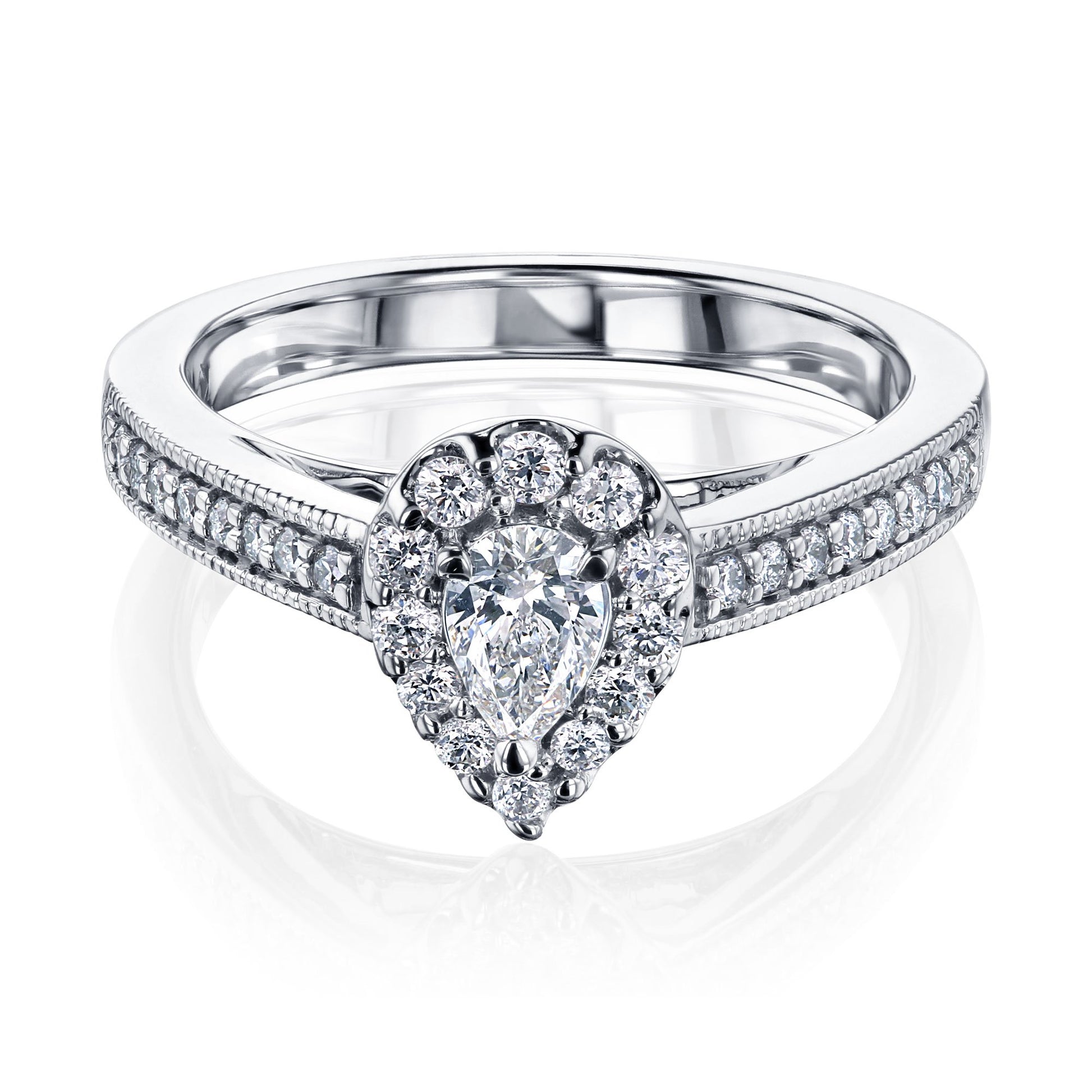 Kobelli Pear Diamond Vintage Style Rings