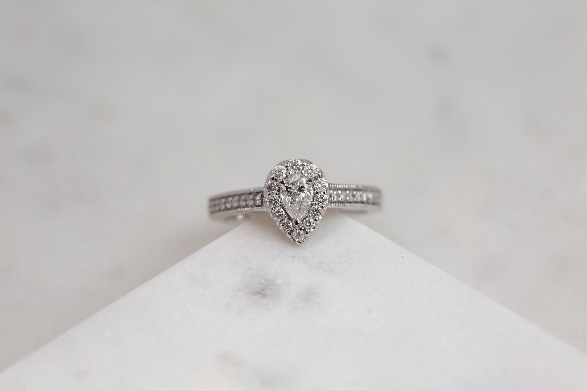 Kobelli Pear Diamond Vintage Style Rings