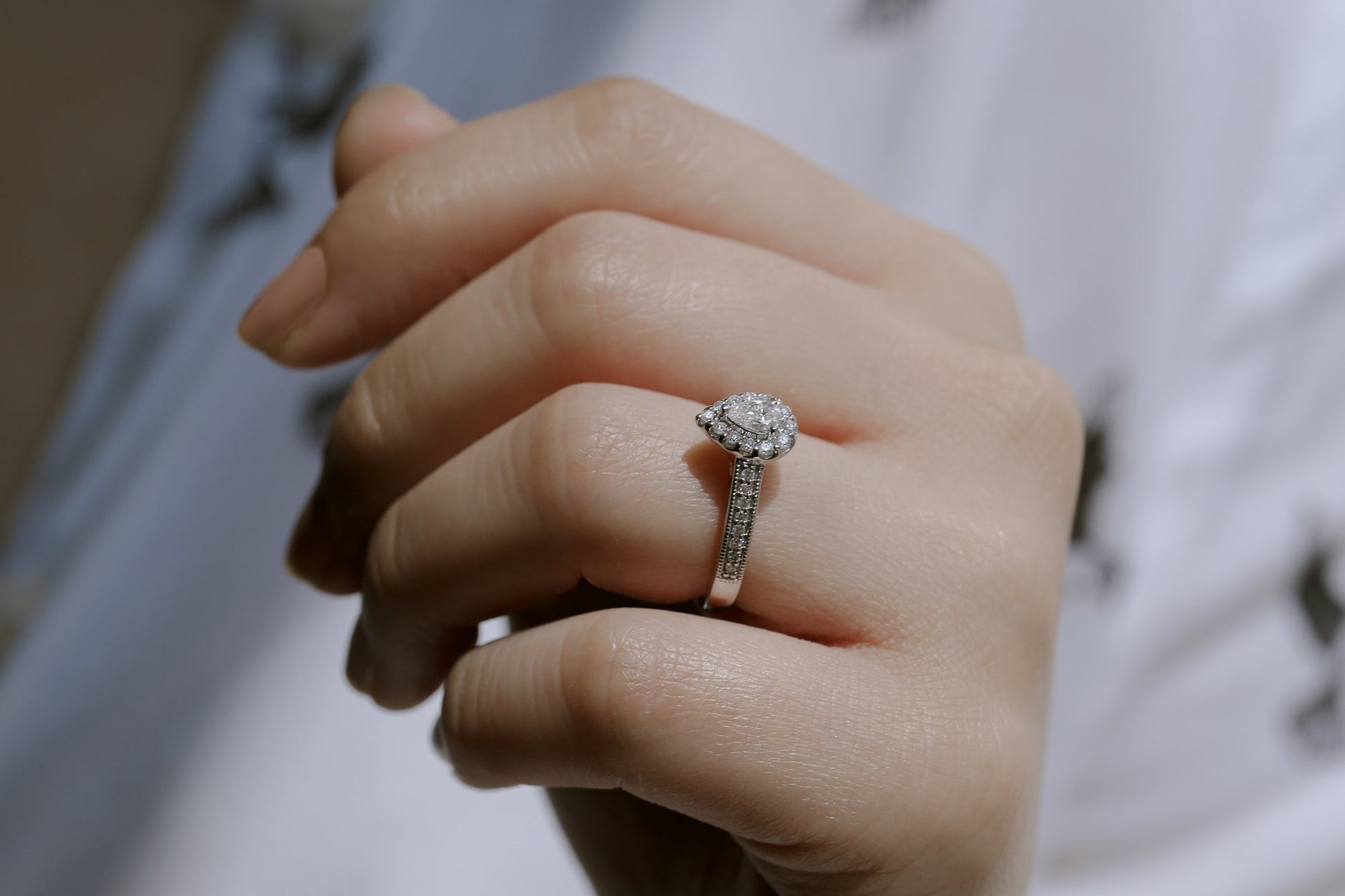 Kobelli Pear Diamond Vintage Style Rings