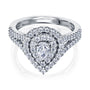 Kobelli Pear Cluster Double Halo Split Shank Diamond Ring