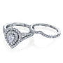 Kobelli Pear Cluster Double Halo Split Shank Bridal Set