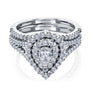 Kobelli Pear Cluster Double Halo Split Shank Bridal Set