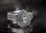 Kobelli Pear Cluster Double Halo Split Shank Bridal Set
