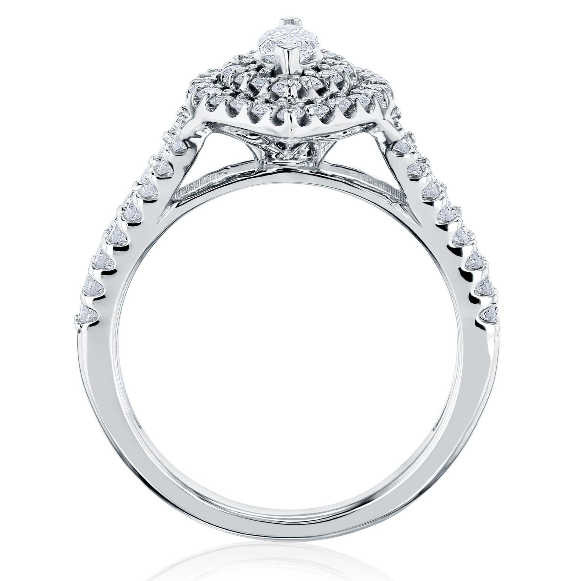 Kobelli Marquis Cluster Double Halo Split Shank Ring