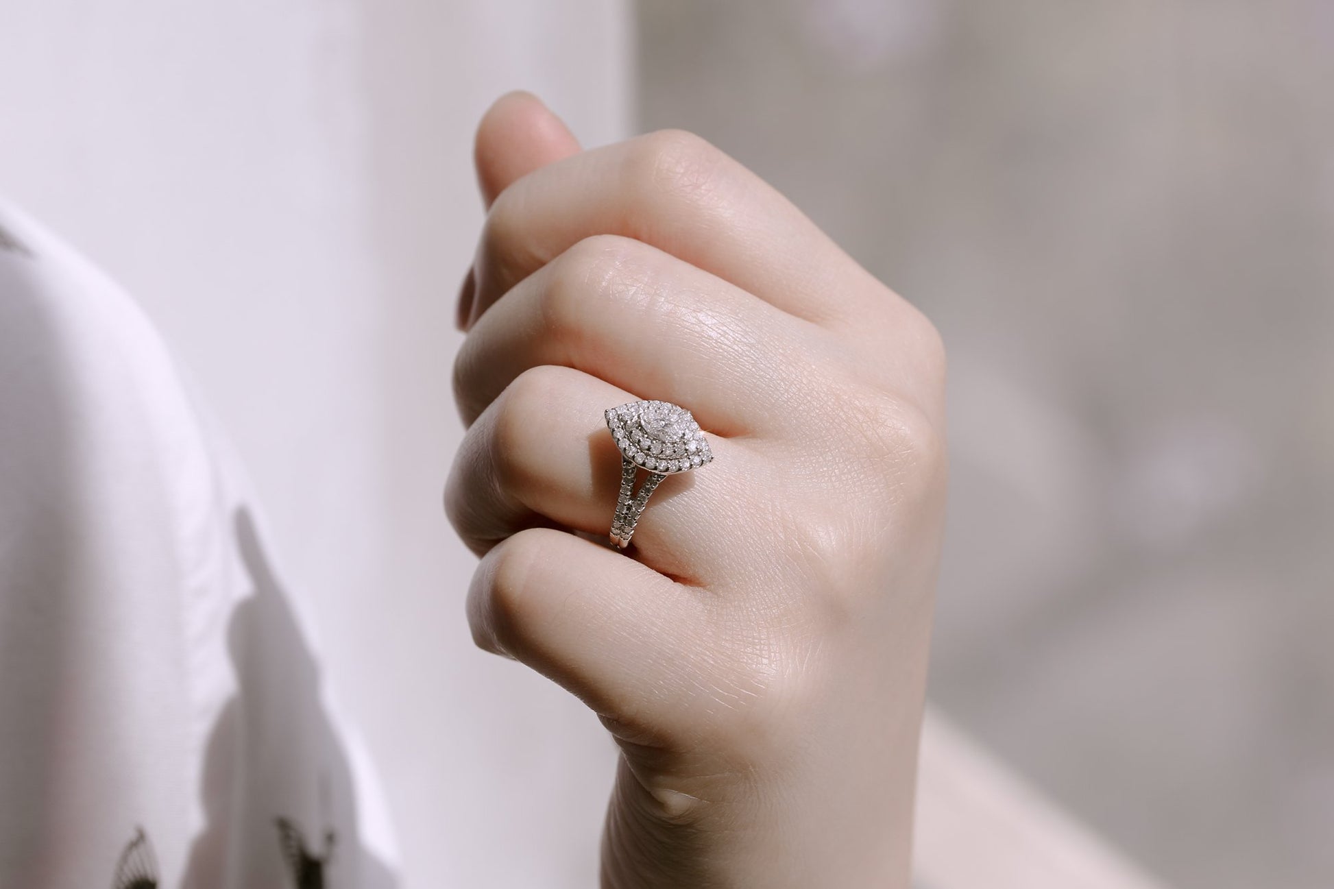Kobelli Marquis Cluster Double Halo Split Shank Ring
