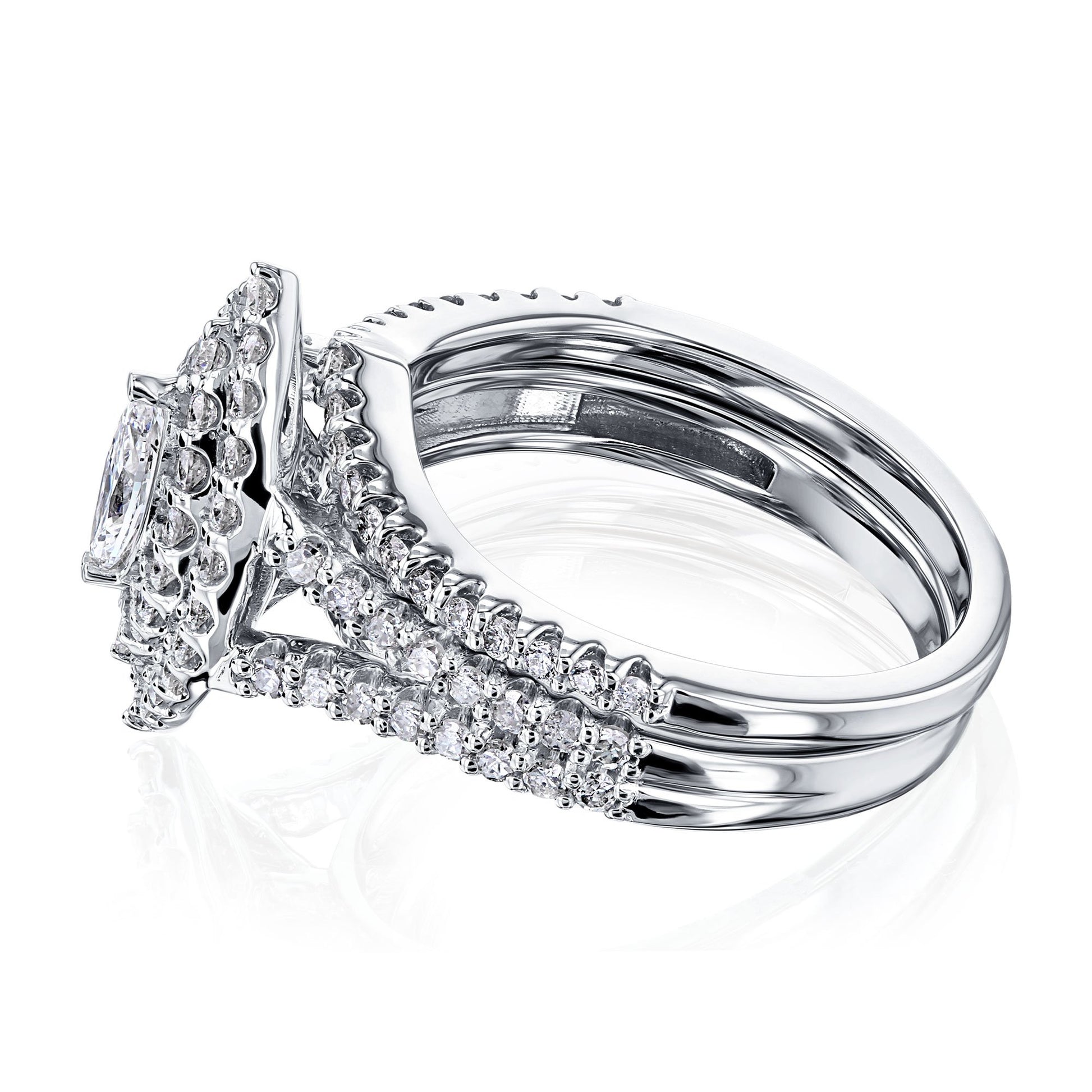 Kobelli Marquis Cluster Double Halo Split Shank Bridal Set